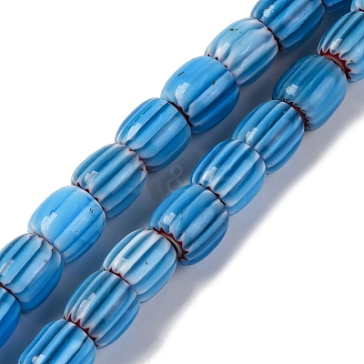 Handmade Lampwork Chevron Beads Strands X-LAMP-K041-01B-07-1