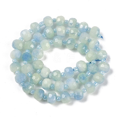 Natural Dyed White Jade Beads Strands G-H057-A22-08-1
