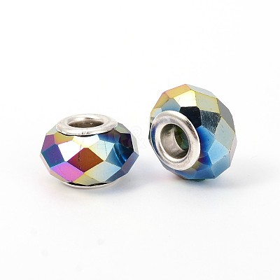 Faceted Glass European Beads GPDL-J026-FP05-01-1