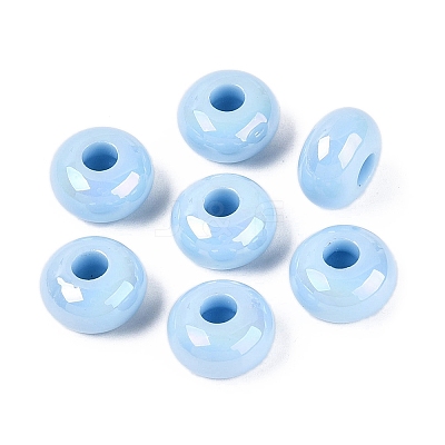 Opaque Acrylic European Beads OACR-E033-19P-1