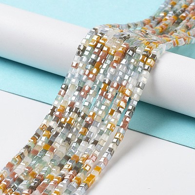 Gradient Color Electroplate Glass Bead Strands X-GLAA-E042-05-B05-1