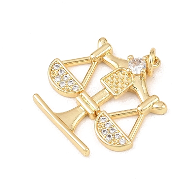 Brass Micro Pave Cubic Zirconia Pendants KK-G544-29G-1