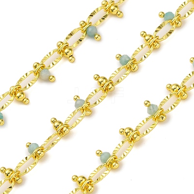 Handmade Faceted Natural Amazonite Beaded Chains CHC-L050-01G-07-1