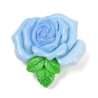 Opaque Resin Flowers Cabochons RESI-R463-02E-1