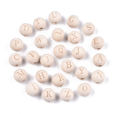 Unfinished Natural Wood European Beads WOOD-S045-143A-01-1