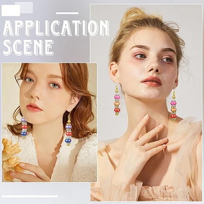 3 Pairs 3 Colors Plastic Dangle Earrings EJEW-YW0001-20-1
