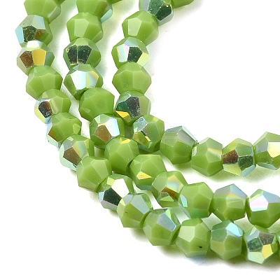 AB Color Plated Opaque Glass Beads Strands GLAA-G127-02L-1