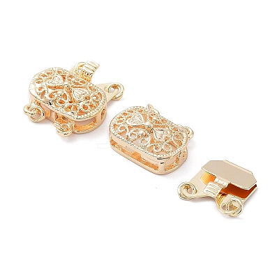 Rack Plating Brass Box Clasps KK-A183-66G-1