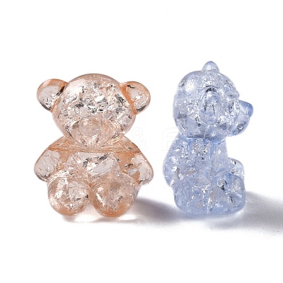 Crackle Transparent Acrylic Beads OACR-G033-05D-1
