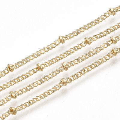 Brass Coated Iron Curb Chain Necklace Making MAK-T006-01KC-1