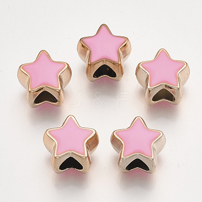 UV Plating Acrylic European Beads OACR-T005-91KC-09-1