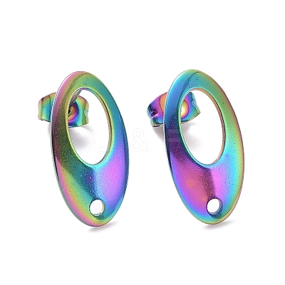 304 Stainless Steel Stud Earring Findings Ion Plating(IP) LS-STAS-Q231-07M-1