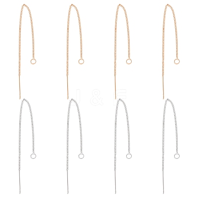 8Pcs 2 Colors Brass Stud Earring Findings KK-FS0001-52-1