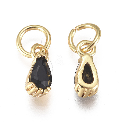 Brass Micro Pave Cubic Zirconia Charms ZIRC-F111-04G-05-1