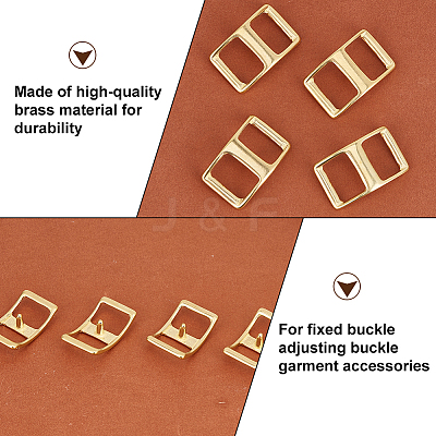 4Pcs Brass Tri-Glide Adjuster Buckles Clasps FIND-OC0003-47-1