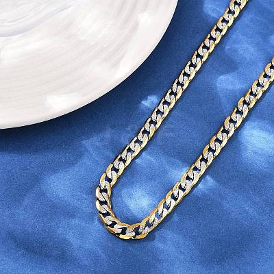 6MM 304 Stainless Steel Cuban Link Chain Necklaces for Women NJEW-G177-01GP-1