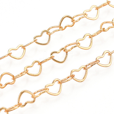 Brass Heart Link Chains CHC-Q003-02G-1