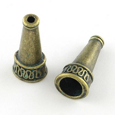 Cone Zinc Alloy Bead Caps X-PALLOY-R065-191-LF-1