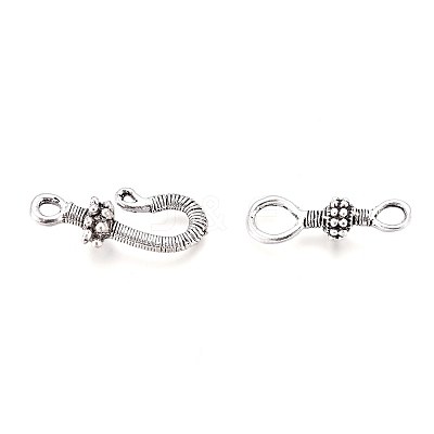 Tibetan Style Alloy S-Hook Clasps TIBE-L003-031AS-1