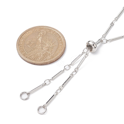 Brass Bar Link Chain Necklace Making AJEW-JB01188-02-1