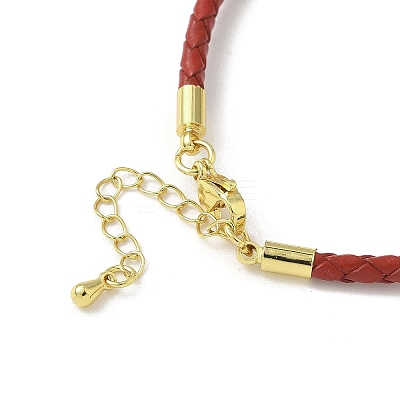 3MM Braided Round Imitation Leather Cord Bracelet Making MAK-S075-01G-J-1