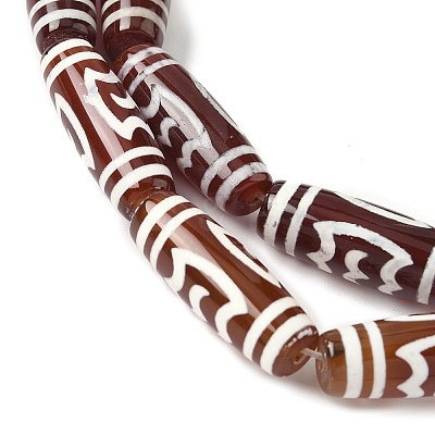 Rice Shape Tibetan Style dZi Beads Strands G-A269-A25-01-1