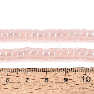 AB Color Plated Imitation Jade Glass Beads Strands GLAA-T026-3x6mm-J05-1