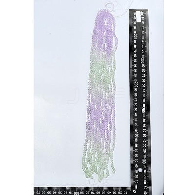 10 Strands Transparent Gradient Color Glass Beads Strands GLAA-CJ0002-09A-1