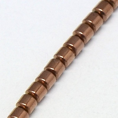 Electroplate Non-magnetic Synthetic Hematite Beads Strands X-G-J163-3x3mm-01-1