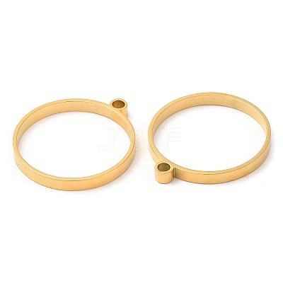 304 Stainless Steel Open Back Bezel Flat Round Pendants STAS-Z040-04B-G-1