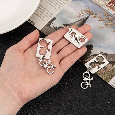 Non-Tarnish 201 Stainless Steel Split Pendants STAS-I032-100-1