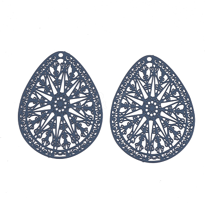 430 Stainless Steel Filigree Pendants STAS-S108-16A-1