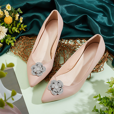 1 Pair Detachable Flower Shoe Decoration AJEW-FG0003-52-1