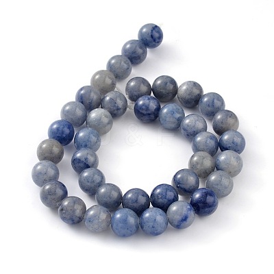 Dyed & Heated Natural Blue Aventurine Round Bead Strands LS-G-M248-6mm-01-1