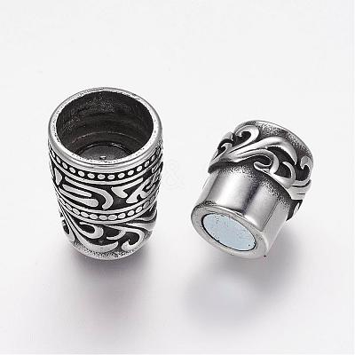 304 Stainless Steel Magnetic Clasps with Glue-in Ends STAS-K122-05-1