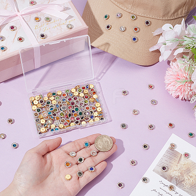 192Pcs 24 Colors Flower Sew on Rhinestones RB-GA0001-07-1