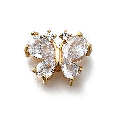 Brass Micro Pave Cubic Zirconia Pendants KK-D312-13G-1