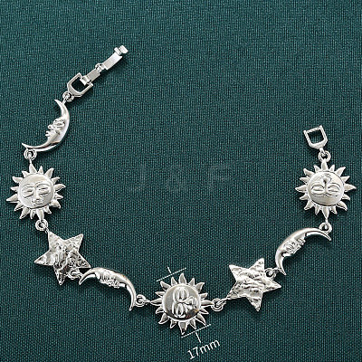 Brass Link Bracelets for Women LS-BJEW-C118-01P-1