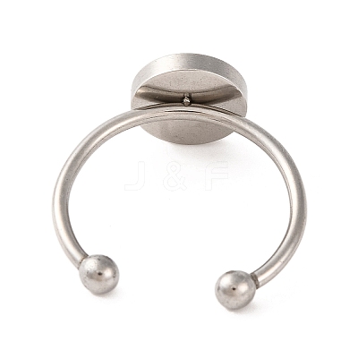 Non-Tarnish 304 Stainless Steel Open Cuff Ring Components STAS-S134-01P-03-1