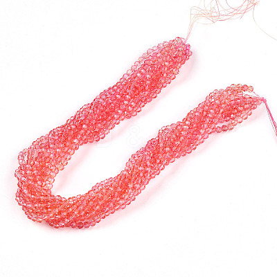 Baking Paint Transparent Glass Beads Strands DGLA-A035-T4mm-A01-1