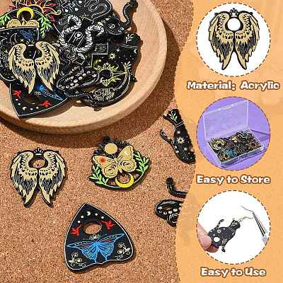 30Pcs 15 Styles Opaque Printed Acrylic Pendants OACR-CJ0002-43-1