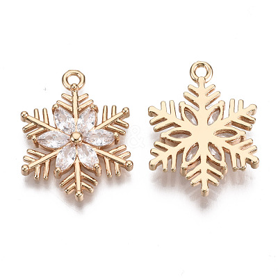 Christmas Brass Micro Pave Cubic Zirconia Links Connectors KK-R111-009-B01-1