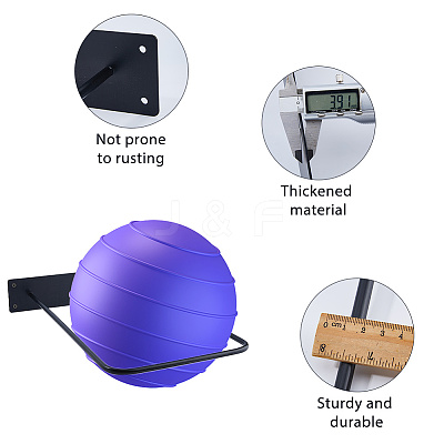 Iron Wall Mounted Sport Ball Storage Holder AJEW-WH0596-658-1