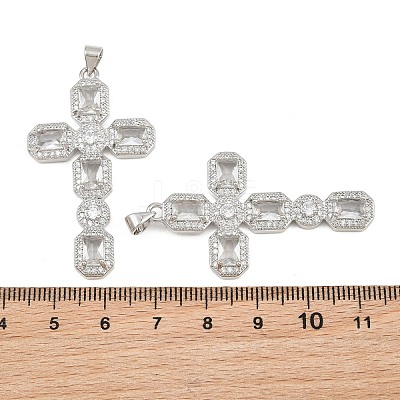 Brass Micro Pave Cubic Zirconia Pendants CU-CBADC6C-13P-02-1