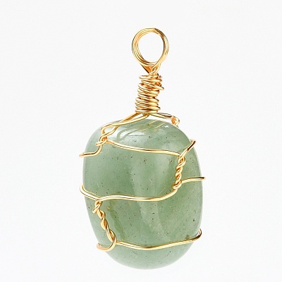 Natural Gemstone Pendants PALLOY-JF00507-1