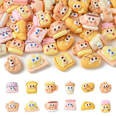 60Pcs 12 Styles Cartoon Opaque Resin Cabochons CRES-CJ0001-63-1