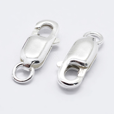 925 Sterling Silver Lobster Claw Clasps X-STER-K167-075E-S-1