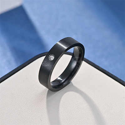Stainless Steel with Rhinestone Finger Rings FS-WGB751E-18-1