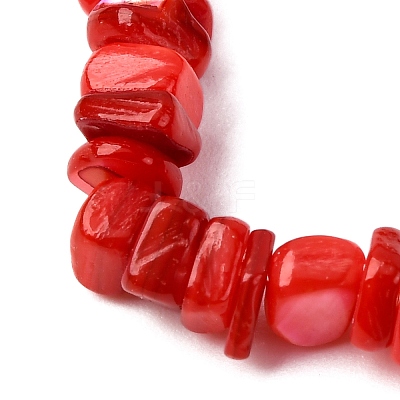 Dyed Natural Freshwater Shell Beaded Stretch Bracelets for Men Women BJEW-JB12478-01-1