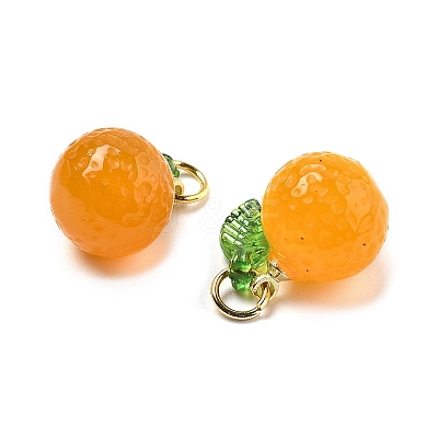 Dyed Natural Agate Orange Charms G-U025-07G-1